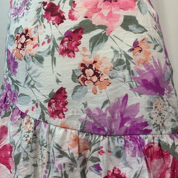 Express High Waist Floral Asymmetrical Ruffled Mini Skirt - Picture 13 of 15